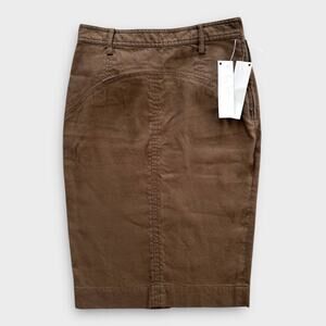 Vintage Y2K Diane von Furstenberg Brown Utility Pencil Skirt Fitted Women's 8